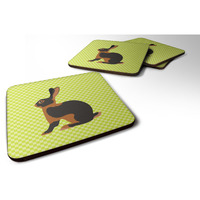 "Caroline's Treasures Tan Rabbit Green Decorative Coasters, 3.5"", Multicolor"