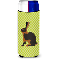 "Caroline's Treasures Tan Rabbit Green Decorative Can Hugger, Slim, Multicolor"