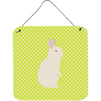 "Caroline's Treasures Green New Zealand White Rabbit Metal Print, 6hx6w"