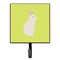 "Caroline's Treasures New Zealand White Rabbit Green Wall Hook, Small, Multicolor"