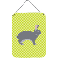 "Caroline's Treasures Giant Chinchilla Rabbit Green Metal Print, 16hx12w, Multicolor"
