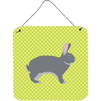 "Caroline's Treasures Green Giant Chinchilla Rabbit Metal Print, 6hx6w"