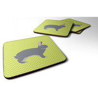 "Caroline's Treasures Giant Chinchilla Rabbit Green Decorative coasters, 3.5, Multicolor"