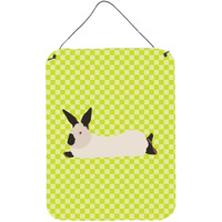 "Caroline's Treasures California White Rabbit Green Metal Print, 16hx12w, Multicolor"