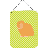 "Caroline's Treasures Holland Lop Rabbit Green Metal Print, 16hx12w, Multicolor"