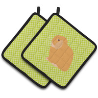 "Caroline's Treasures Holland Lop Rabbit Green Decorated Pot Holder, 7.5"" x 7.5"""