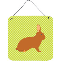 "Caroline's Treasures Green Rex Rabbit Metal Print, 6"" H x 6"" W"