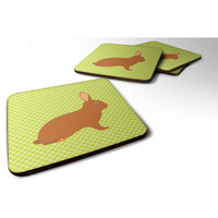 "Caroline's Treasures Rex Rabbit Green Decorative coasters, 3.5, Multicolor"