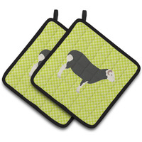 "Caroline's Treasures Herwick Sheep Green Decorated Pot Holder, 7.5"" x 7.5"""