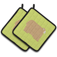 "Caroline's Treasures Lincoln Longwool Sheep Green Decorated Pot Holder, 7.5"" x 7.5"""