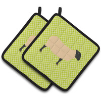 "Caroline's Treasures Suffolk Sheep Green Decorated Pot Holder, 7.5"" x 7.5"""