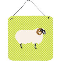 "Caroline's Treasures Green Scottish Blackface Sheep Metal Print, 6"" H x 6"" W"