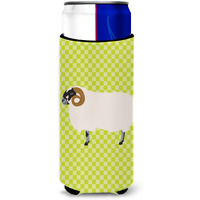 "Caroline's Treasures Scottish Blackface Sheep Green Decorative Can Hugger, Slim, Multicolor"