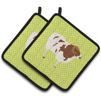 "Caroline's Treasures Jacob Sheep Green Decorated Pot Holder, 7.5"" x 7.5"""