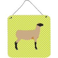 "Caroline's Treasures Green Hampshire Down Sheep Metal Print, 6"" H x 6"" W"