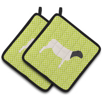 "Caroline's Treasures Dorper Sheep Green Decorated Pot Holder, 7.5"" x 7.5"""