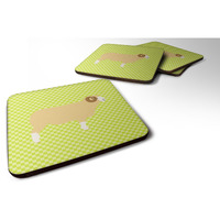 "Caroline's Treasures Horned Dorset Sheep Green Decorative coasters, 3.5, Multicolor"
