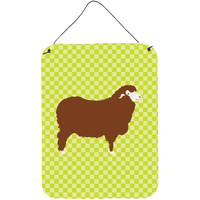 "Caroline's Treasures Merino Sheep Green Metal Print, 16hx12w, Multicolor"