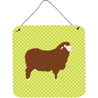 "Caroline's Treasures Green Merino Sheep Metal Print, 6"" H x 6"" W"