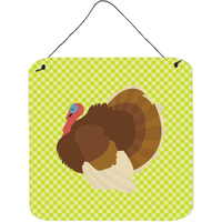 "Caroline's Treasures Green French Turkey Dindon Metal Print, 6hx6w"