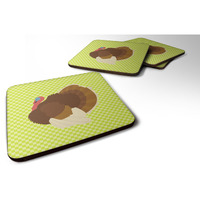 "Caroline's Treasures French Turkey Dindon Green Decorative coasters, 3.5, Multicolor"