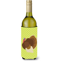 "Caroline's Treasures French Turkey Dindon Green Decorative Bottle Hugger, 750 ml, Multicolor"