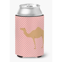 "Caroline's Treasures Arabian Camel Dromedary Pink Check Decorative Can Hugger, Multicolor"