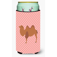 "Caroline's Treasures Bactrian Camel Pink Check Decorative Can Hugger, Tall Boy, Multicolor"