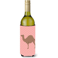 "Caroline's Treasures F1 Hybrid Camel Pink Check Decorative Bottle Hugger, 750 ml, Multicolor"