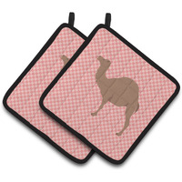 "Caroline's Treasures F1 Hybrid Camel Pink Check Decorated Pot Holder, 7.5"" x 7.5"""