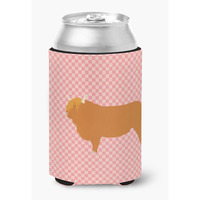 "Caroline's Treasures Highland Cow Pink Check Decorative Can Hugger, Multicolor"