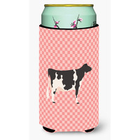 "Caroline's Treasures Holstein Cow Pink Check Decorative Can Hugger, Tall Boy, Multicolor"