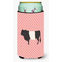 "Caroline's Treasures Belted Galloway Cow Pink Check Decorative Can Hugger, Tall Boy, Multicolor"