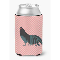 "Caroline's Treasures Sumatra Chicken Pink Check Decorative Can Hugger, Multicolor"