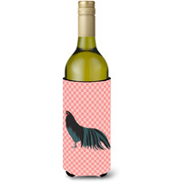 "Caroline's Treasures Sumatra Chicken Pink Check Decorative Bottle Hugger, 750 ml, Multicolor"