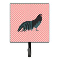 "Caroline's Treasures Sumatra Chicken Pink Check Wall Hook, Small, Multicolor"