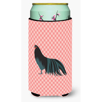 "Caroline's Treasures Sumatra Chicken Pink Check Decorative Can Hugger, Tall Boy, Multicolor"