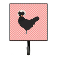 "Caroline's Treasures Polish Poland Chicken Pink Check Wall Hook, Small, Multicolor"