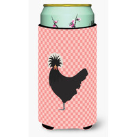 "Caroline's Treasures Polish Poland Chicken Pink Check Decorative Can Hugger, Tall Boy, Multicolor"