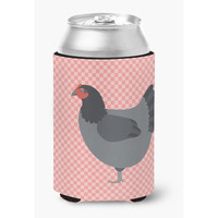 "Caroline's Treasures Jersey Giant Chicken Pink Check Decorative Can Hugger, Multicolor"