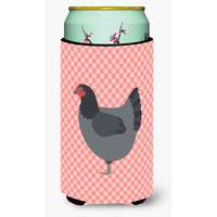 "Caroline's Treasures Jersey Giant Chicken Pink Check Decorative Can Hugger, Tall Boy, Multicolor"
