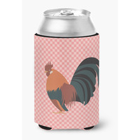"Caroline's Treasures Dutch Bantam Chicken Pink Check Decorative Can Hugger, Multicolor"