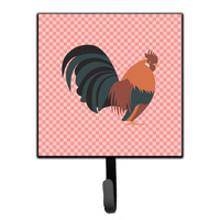 "Caroline's Treasures Dutch Bantam Chicken Pink Check Wall Hook, Small, Multicolor"