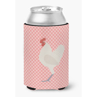 "Caroline's Treasures German Langshan Chicken Pink Check Decorative Can Hugger, Multicolor"