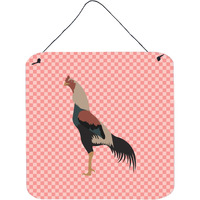 "Caroline's Treasures Pink Kulang Chicken Check Metal Print, 6hx6w"