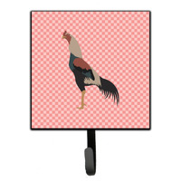 "Caroline's Treasures Kulang Chicken Pink Check Wall Hook, Small, Multicolor"