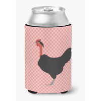 "Caroline's Treasures Naked Neck Chicken Pink Check Decorative Can Hugger, Multicolor"