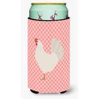 "Caroline's Treasures Leghorn Chicken Pink Check Decorative Can Hugger, Tall Boy, Multicolor"