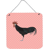 "Caroline's Treasures Pink Minorca Ctalalan Chicken Check Metal Print, 6hx6w"