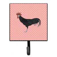 "Caroline's Treasures Minorca Ctalalan Chicken Pink Check Wall Hook, Small, Multicolor"
